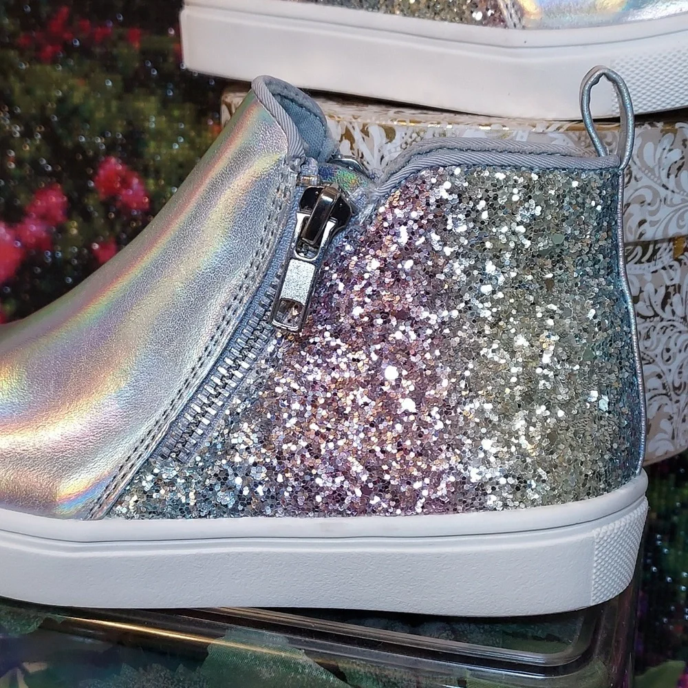 Girls Dolce Vita Sullery Iridescent Glitter Rainbow Casual Sneaker